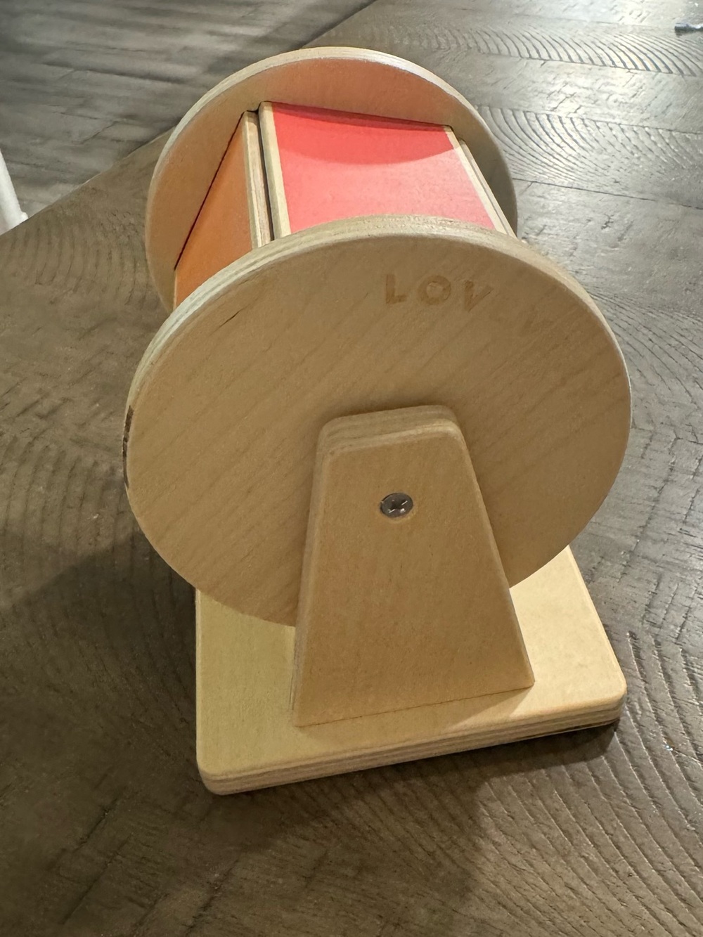 LOVEVERY Wooden Spinning Rainbow Sensory Toy